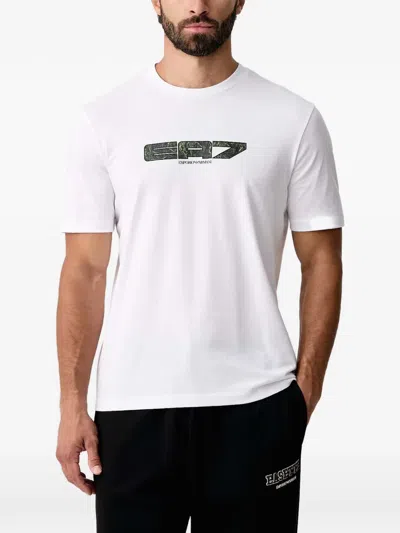 Ea7 Logo-print T-shirt In White