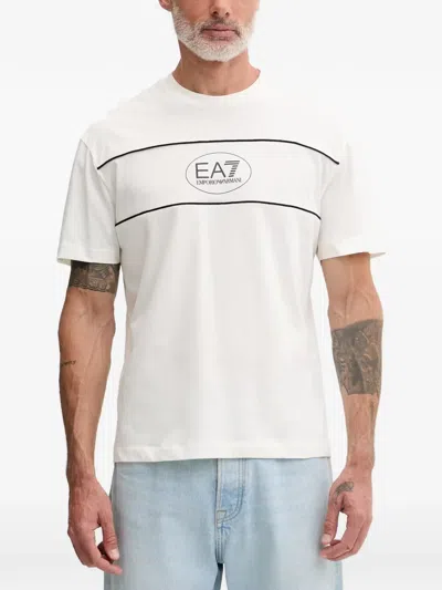 Ea7 Logo-print T-shirt In White