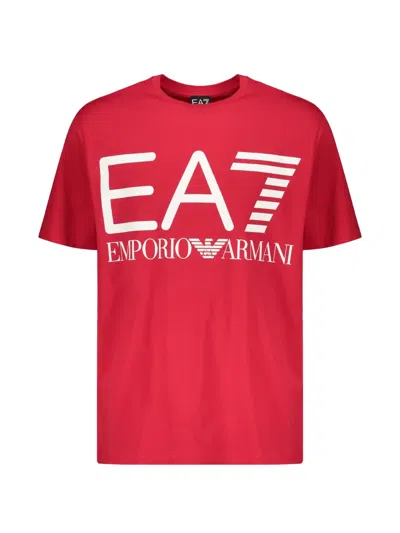 Ea7 Logo-print T-shirt In Red