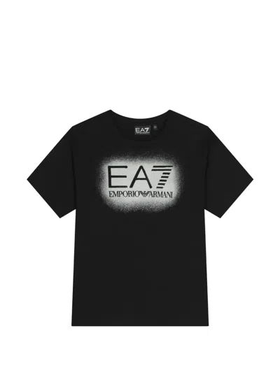 Ea7 T-shirt Mit Logo-print In Schwarz