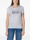 Ea7 White Logo Round Neck T-shirt In White