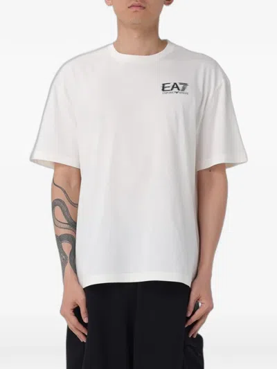 Ea7 Logo-print T-shirt In White