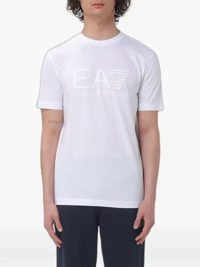 Ea7 Logo-print T-shirt In White