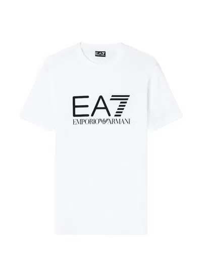 Ea7 Logo-print T-shirt In White