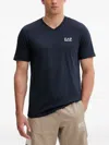 Ea7 Logo-print V-neck T-shirt In Blue