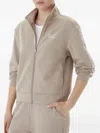 Ea7 Logo-print Zip Sweatshirt In Neutral