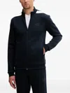 Ea7 Logo-print Zip-up Sweater In Blue