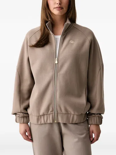 Ea7 Logo-print Zip-up Sweatshirt In Animal Print