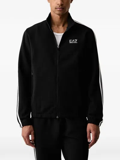 Ea7 Logo-print Zip-up Tracksuit In Black