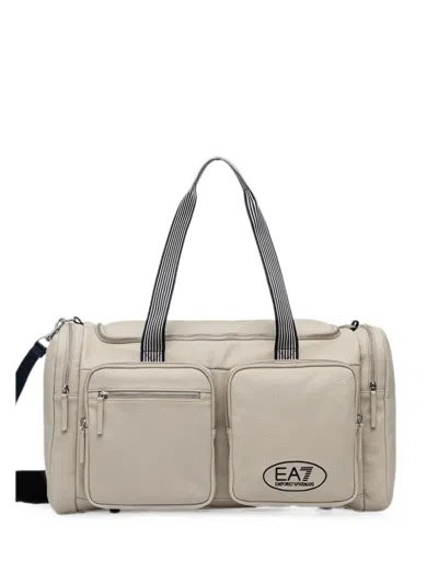Ea7 Logo-stamp Duffle Bag In Purple