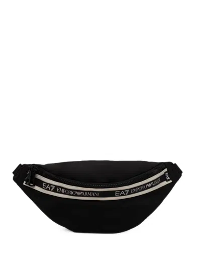 Ea7 Logo-tape Belt Bag In Black