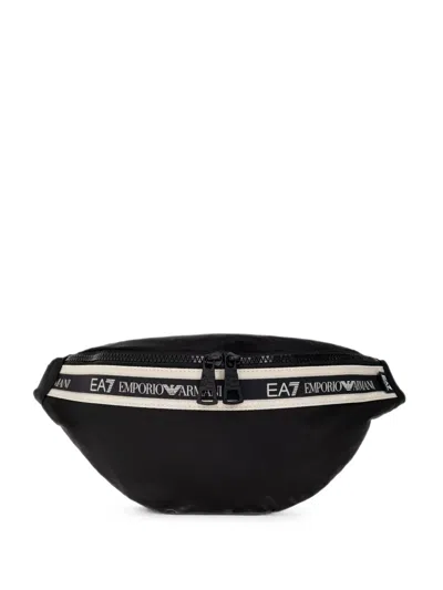 Ea7 Logo-tape Belt Bag In Black