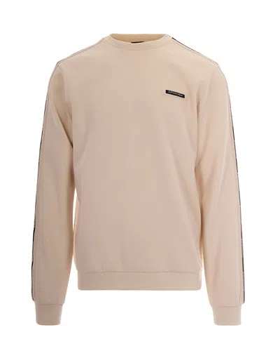 Ea7 Logo-tape Interlock Sweatshirt In Neutral