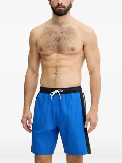 Ea7 Logo-tape Swim Shorts In Blue