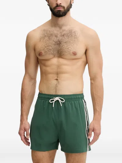 Ea7 Logo-tape Swim Shorts In Green