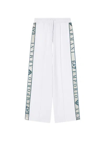 Ea7 Logo-tape Track Pants In White