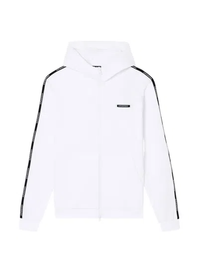 Ea7 Logo-tape Zip Hoodie In White