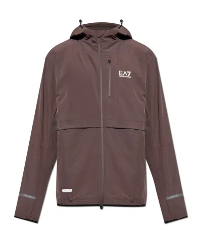 Ea7 Long Sleeve Casual Jacket In Brown