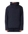 Ea7 Hooded Logo-patch Jacket In Blue