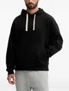Ea7 Long-sleeve Drawstring Hoodie In Black