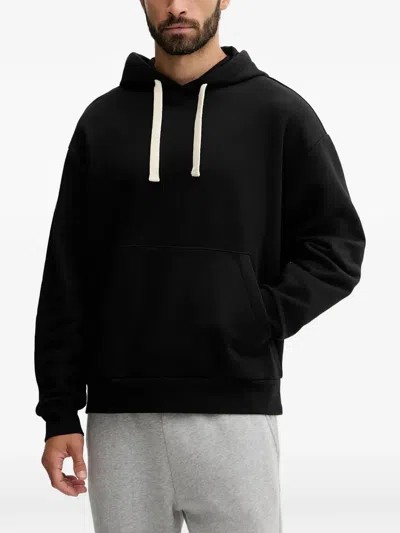 Ea7 Long-sleeve Drawstring Hoodie In Black