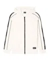 Ea7 Long Sleeve Hooded Sweatshirt In White
