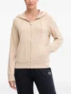 Ea7 Long-sleeve Zip-up Hoodie In Neutral