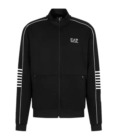 Ea7 Long-sleeved Casual Jacket In Black