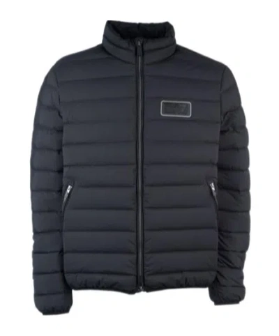 Ea7 Stretch Nylon Down Jacket In Black