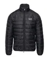 Ea7 Bicolor Polyamide Full-length Jacket In Black