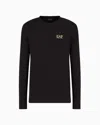 Ea7 Official Store Long-sleeved Cotton Core Identity T-shirt In Black