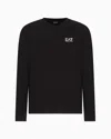 Ea7 Long-sleeved Cotton Core Identity T-shirt In Black