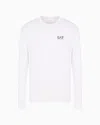 Ea7 Long-sleeved Cotton Core Identity T-shirt In White