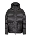 Ea7 Iridescent Nylon Down Jacket With Hood In Black
