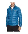 Ea7 Long-sleeved Down Jacket With Standing Collar In Blue