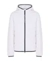 Ea7 Long-sleeved Hooded Down Jacket In White