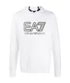 Ea7 Long-sleeved Hooded Sweater In White