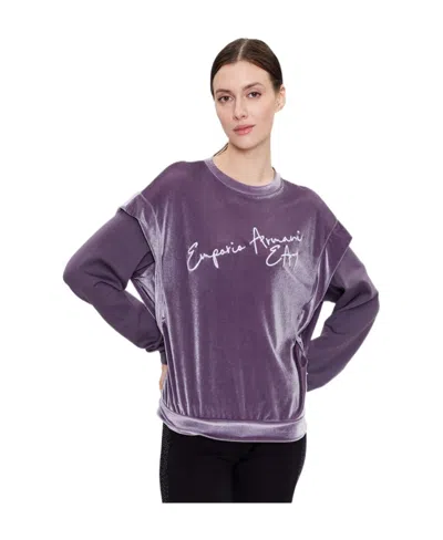 Ea7 Long-sleeved Round-neck Sweater In Gray