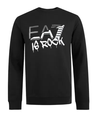 Ea7 Long-sleeved Sweater In Black