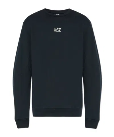 Ea7 Long-sleeved Sweater In Black