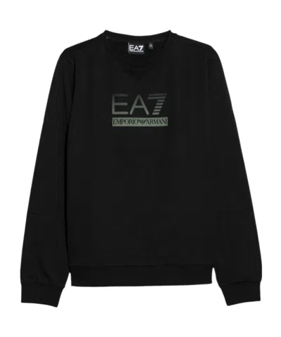 Ea7 Kids' Long-sleeved Sweatshirt In Black