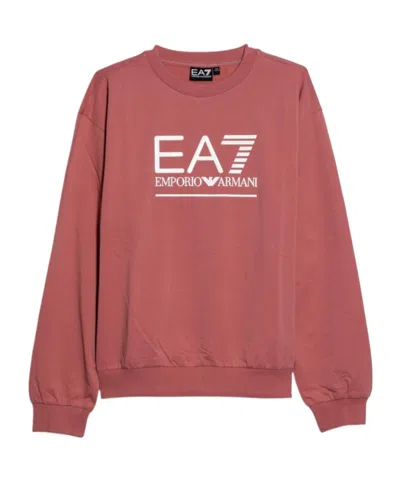 Ea7 Long-sleeved Sweatshirt In Red