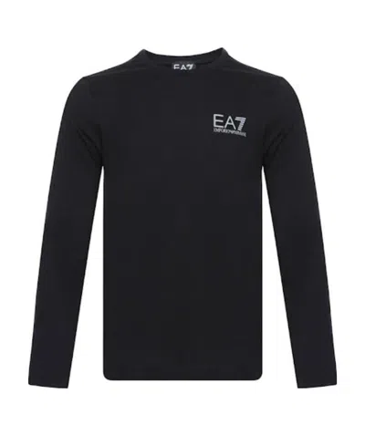 Ea7 Long Sleeved T-shirt In Black