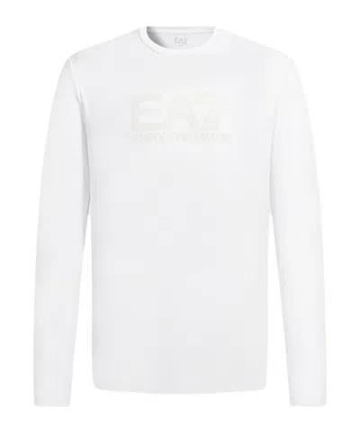 Ea7 Long-sleeved T-shirt In White