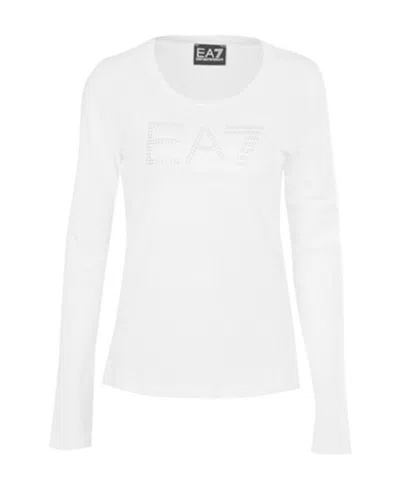 Ea7 Long Sleeved T-shirt In White