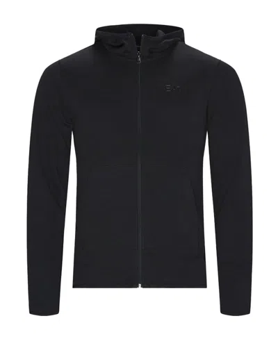 Ea7 Long-sleeved Zipper Casual Jacket In Black
