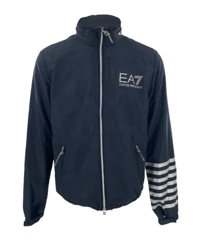 Ea7 Long-sleeved Zipper Casual Jacket In Black