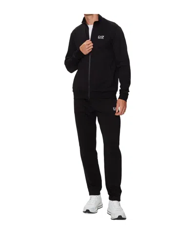 Ea7 Long-sleeved Zipper Jacket In Black