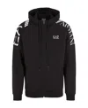 Ea7 Long-sleeved Zipper Sweatshirt In Black