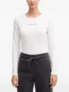 Ea7 Long-sleeve Logo T-shirt In White